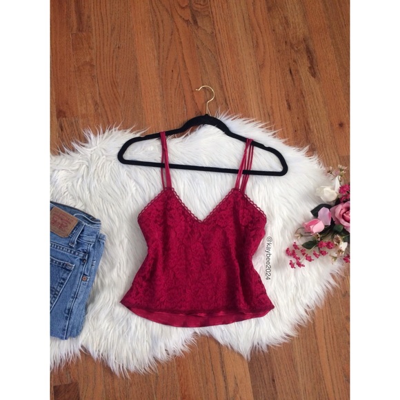 Vintage Tops - 🌿 Vtg 80’s Victoria’s Secret Satin Lace Camisole